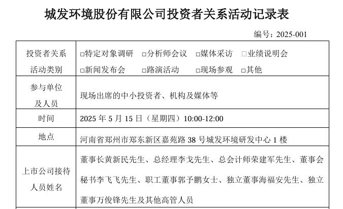 城發(fā)環(huán)境：招聘了5名博士，計(jì)劃建立年輕人創(chuàng)業(yè)孵化器